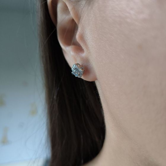 Серебряные серьги с топазом 0.85ct