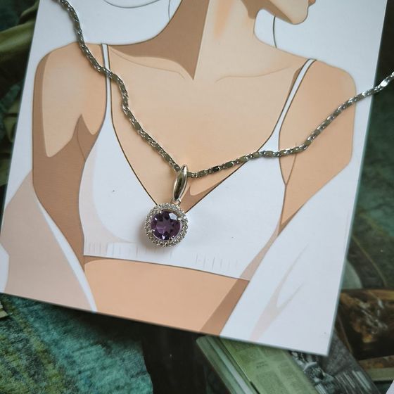 Серебряная подвеска с аметистом 2.104ct