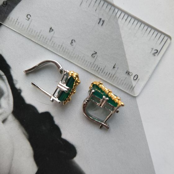 Серебряные серьги с агатом