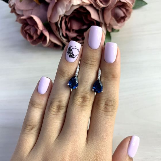 Серебряные серьги с топазом Лондон Блю 2.991ct