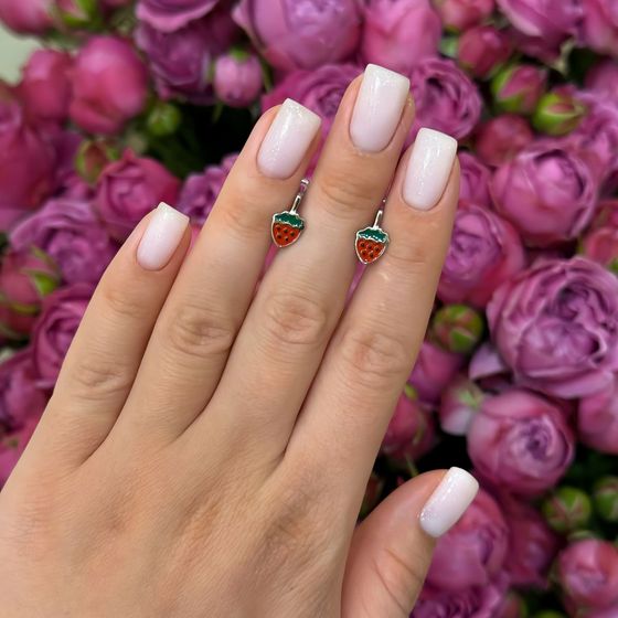 Серебряные серьги с емаллю