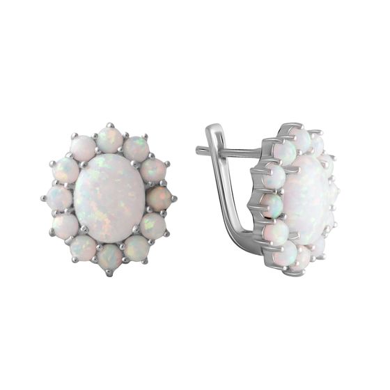 Серебряные серьги с опалом 3.848ct