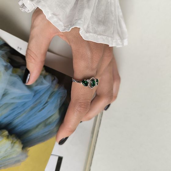 Серебряное кольцо с изумрудом nano 1.16ct