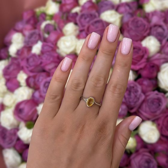 Серебряное кольцо с цитрином nano 0.958ct