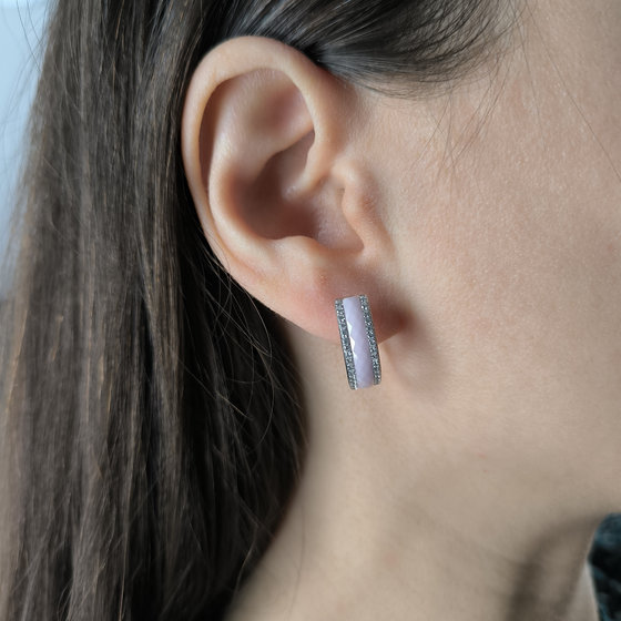 Серебряные серьги с керамикой