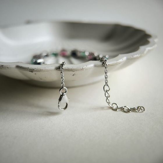 Серебряный браслет с рубином