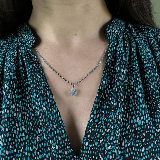 Серебряная подвеска с топазом 1.296ct