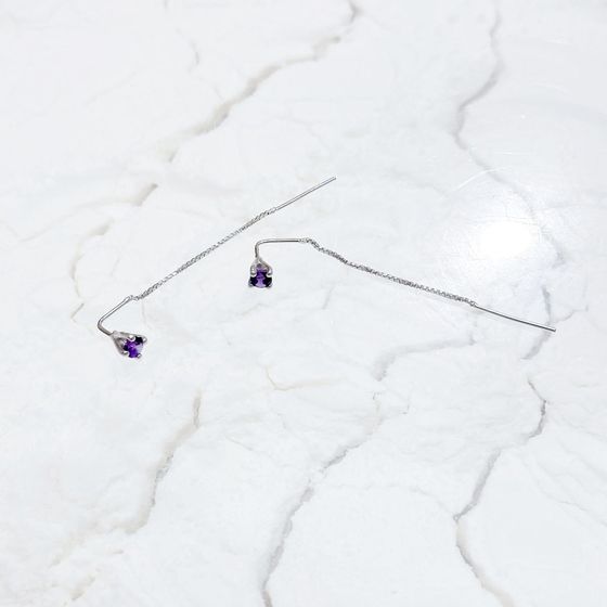 Серебряные серьги с аметистом 0.482ct