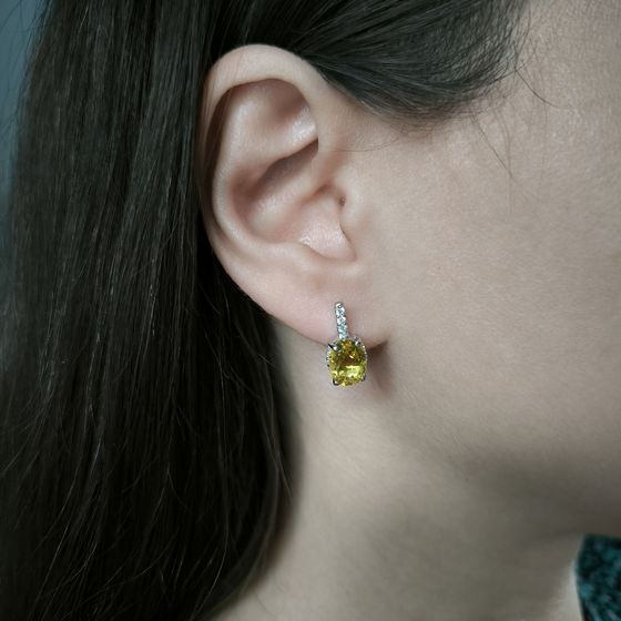Серебряные серьги с цитрином nano 3.718ct