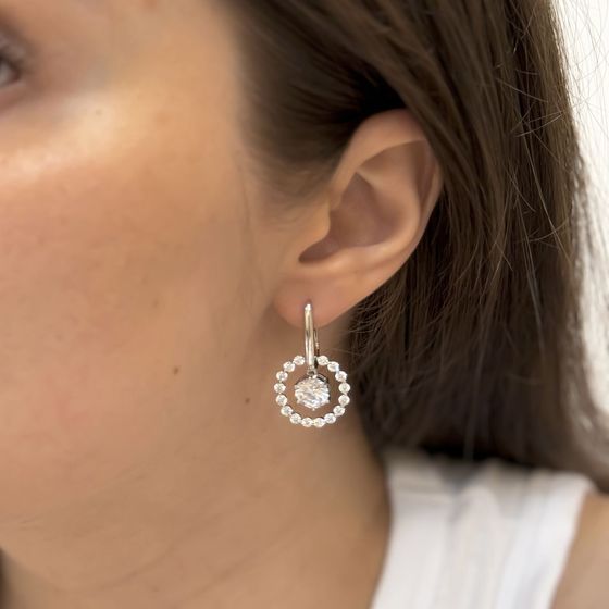 Серебряные серьги с фианитами Серебряные серьги с фианитами