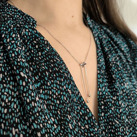 Серебряное колье без камней