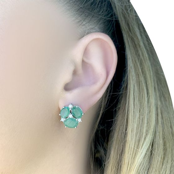 Серебряные серьги с изумрудом 6.845ct