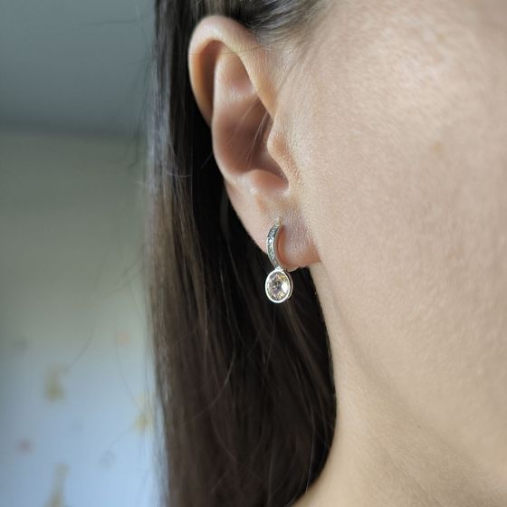 Серебряные серьги с фианитами