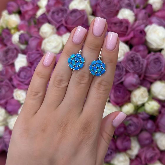 Серебряные серьги с опалом 2.643ct