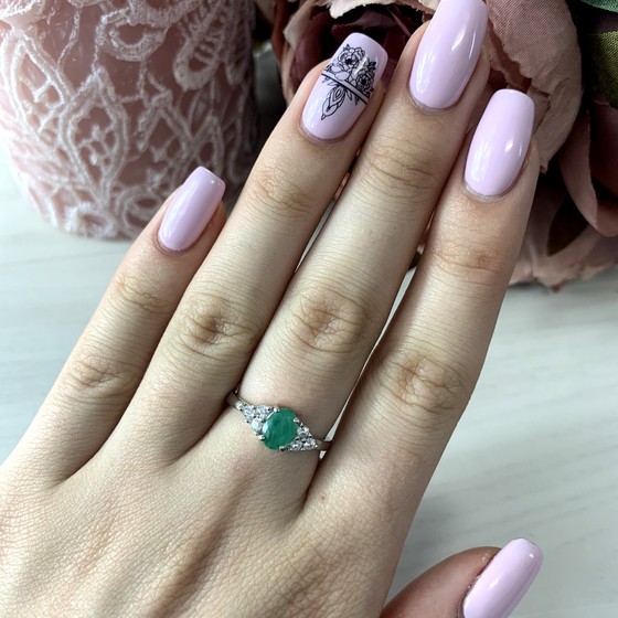 Серебряное кольцо с изумрудом 1.155ct