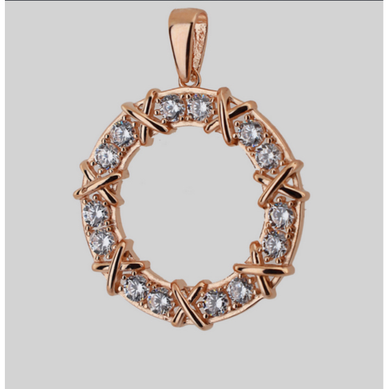 Золотая подвеска с фианитами 4.2ct