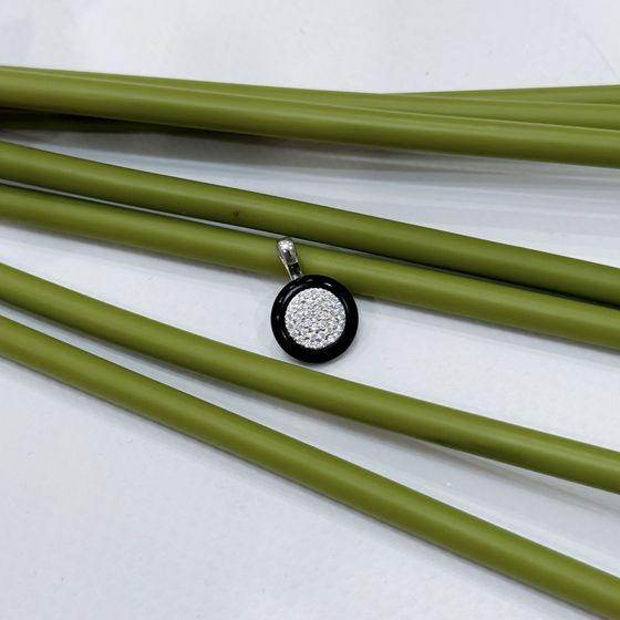 Серебряная подвеска с керамикой, фианитами Серебряная подвеска с керамикой, фианитами