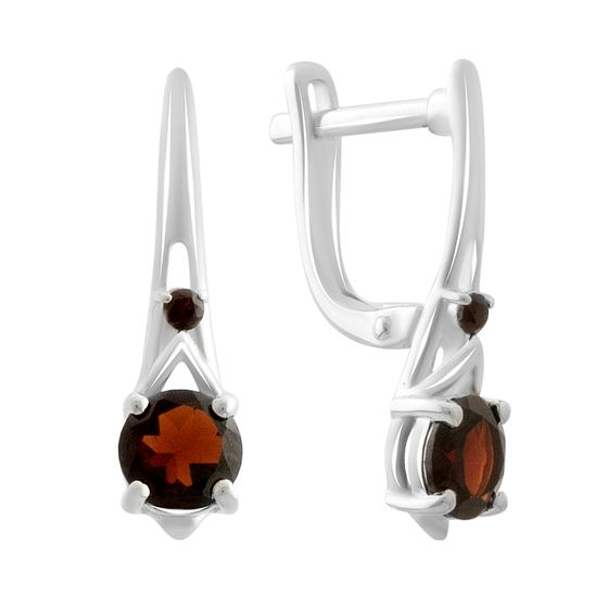 Серебряные серьги с гранатом 2.001ct