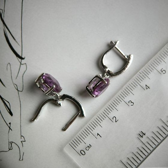 Серебряные серьги с александритом 11.238ct