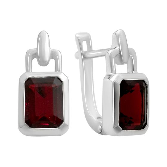 Серебряные серьги с гранатом nano 2.523ct