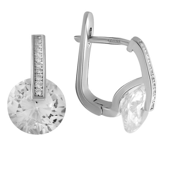 Серебряные серьги с фианитами