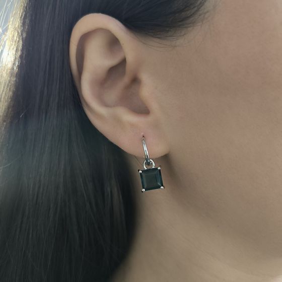 Серебряные серьги с топазом Лондон Блю 3.95ct