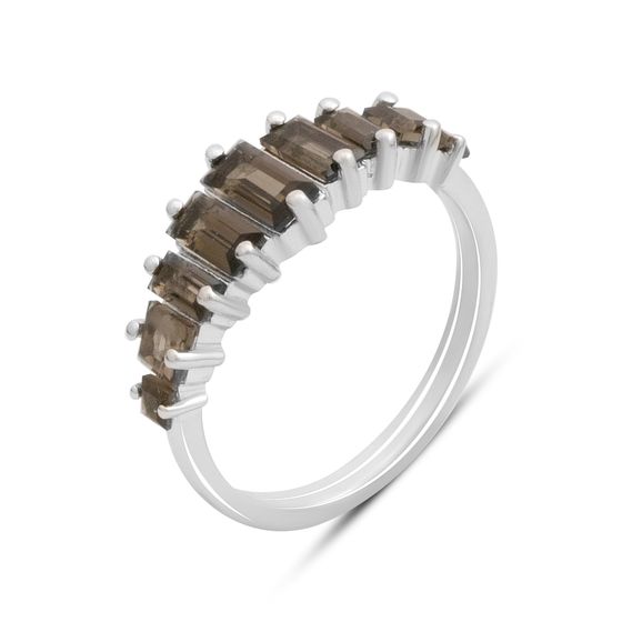 Серебряное кольцо с раухтопазом (дымчатым кварцем) 1.342ct