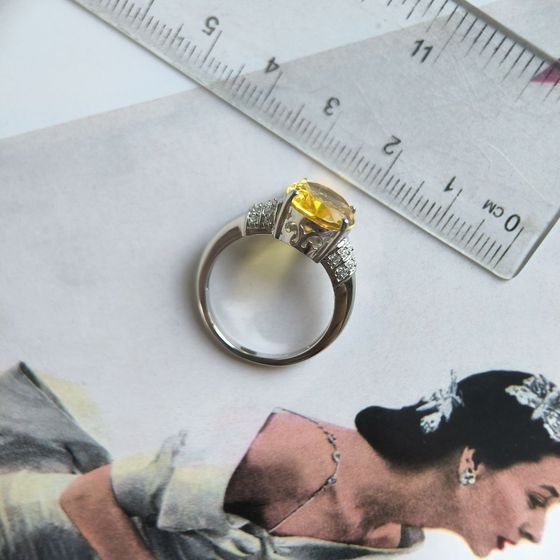 Серебряное кольцо с цитрином nano 5.065ct