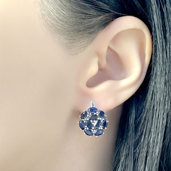 Серебряные серьги с сапфиром 5.625ct