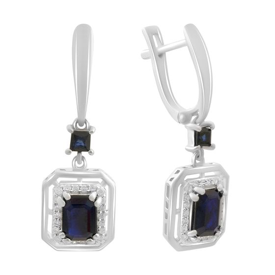 Серебряные серьги с сапфиром 2.922ct