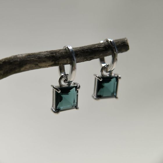 Серебряные серьги с топазом Лондон Блю 3.95ct