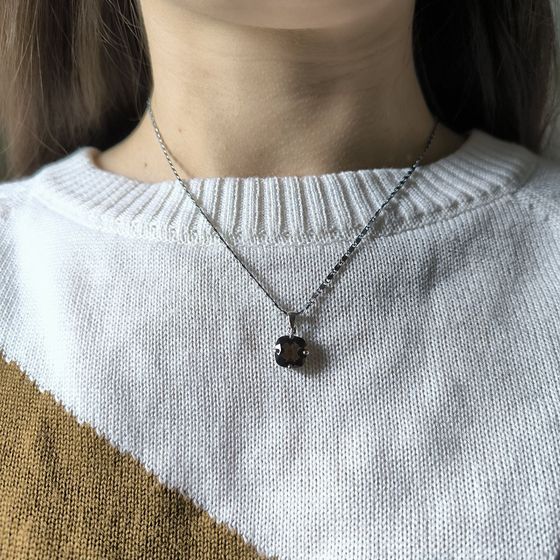Серебряная подвеска с раухтопазом (дымчатым кварцем) 3.588ct