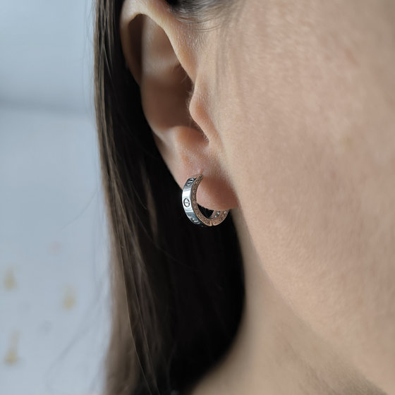 Серебряные серьги с фианитами 0.44ct