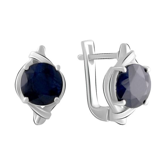 Серебряные серьги с сапфиром 5.05ct