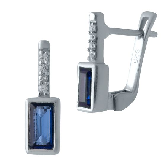 Серебряные серьги с сапфиром nano 0.711ct