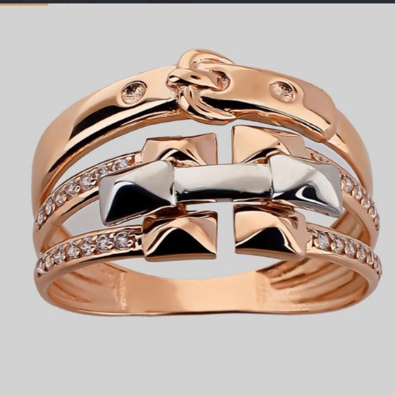 Золотое кольцо с фианитами 0.28ct