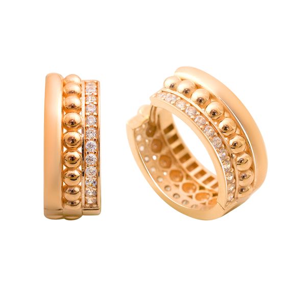 Золотые серьги с фианитами 24ct