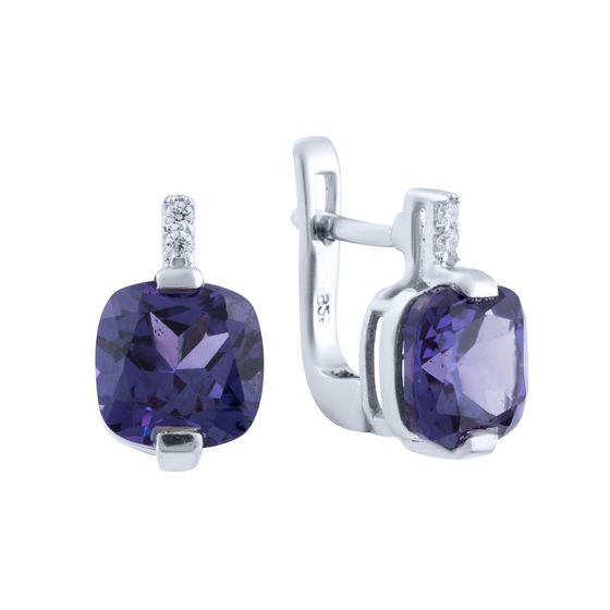 Серебряные серьги с александритом