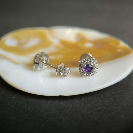 Серебряные серьги с аметистом 0.732ct