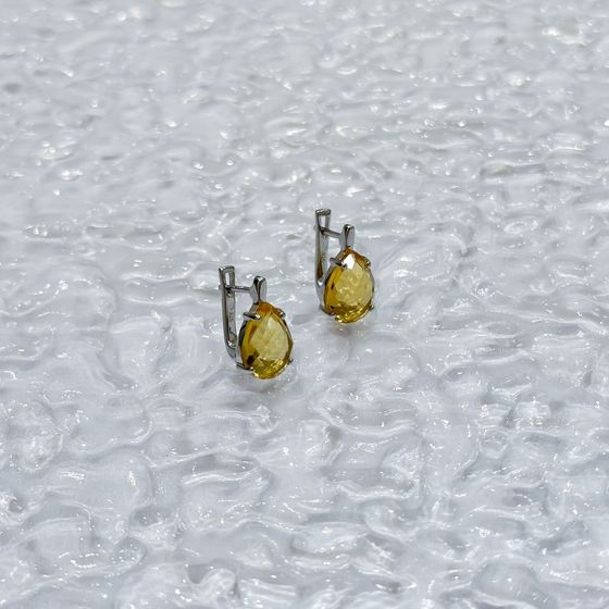Серебряные серьги с цитрином nano 6.142ct