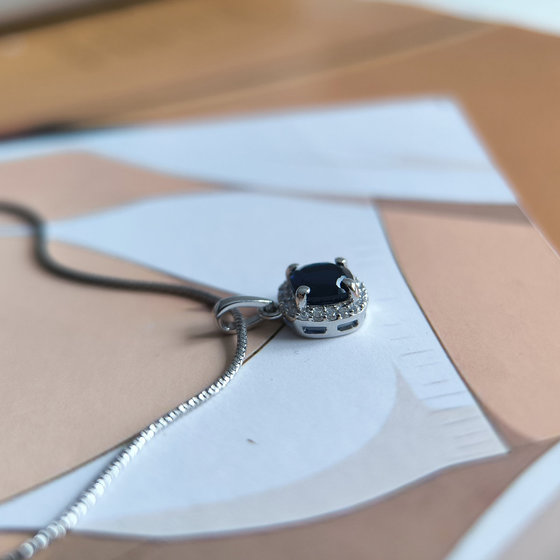 Серебряная подвеска с сапфиром nano 1.099ct