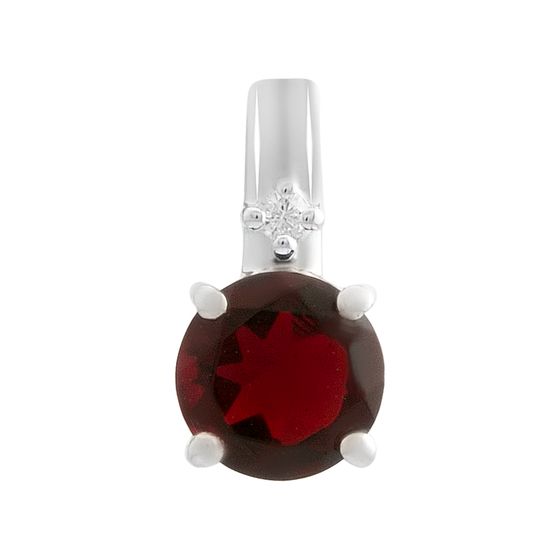 Серебряная подвеска с гранатом nano 1.45ct, фианитами