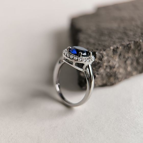 Серебряное кольцо с сапфиром nano 1.887ct