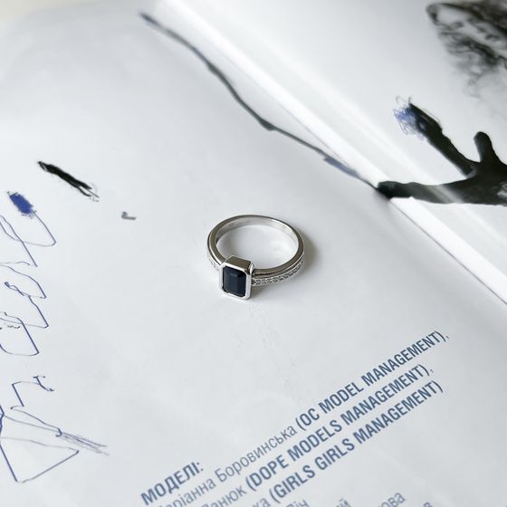 Серебряное кольцо с сапфиром 1.627ct