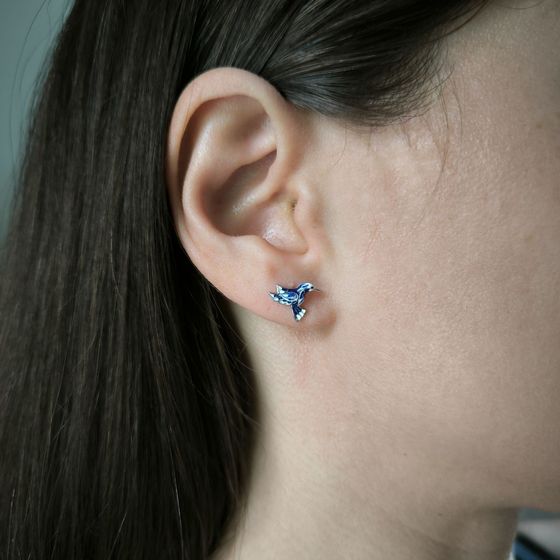 Серебряные серьги с емаллю