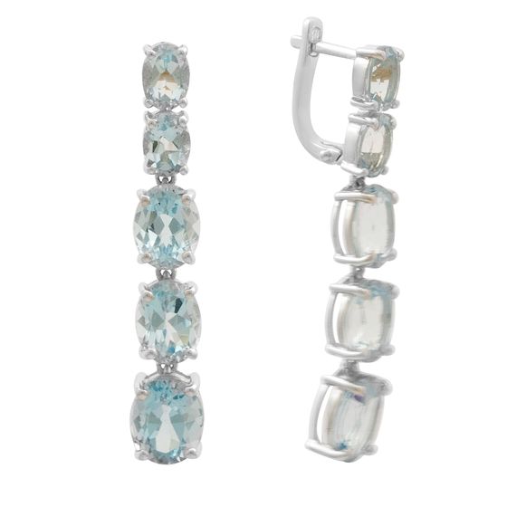 Серебряные серьги с топазом 19.738ct