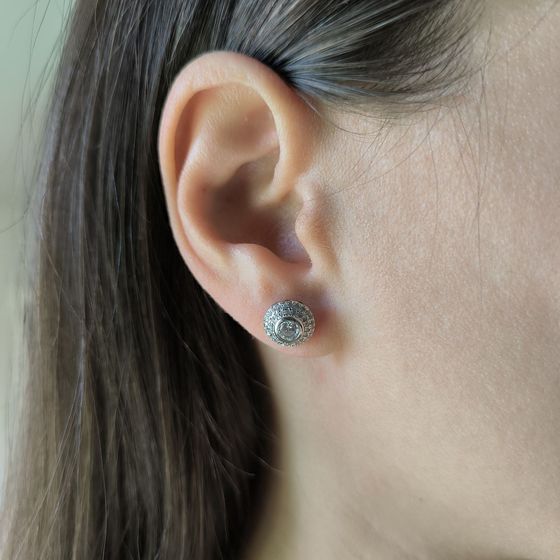 Серебряные серьги с фианитами