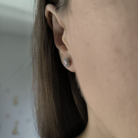 Серебряные серьги с фианитами