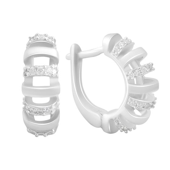 Серебряные серьги с фианитами