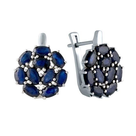 Серебряные серьги с сапфиром 5.878ct